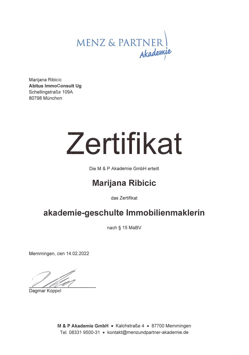 Certified Real Estate Professional in the EU